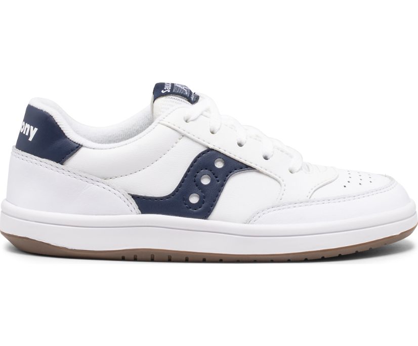 Kids' Saucony Jazz Court Sneakers White / Navy | Singapore 812YXFU